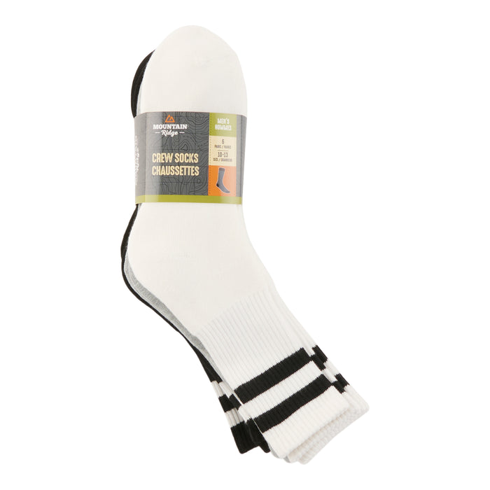 Mountain Ridge Men's Varsity Mid-Crew Socks, 6-Pack