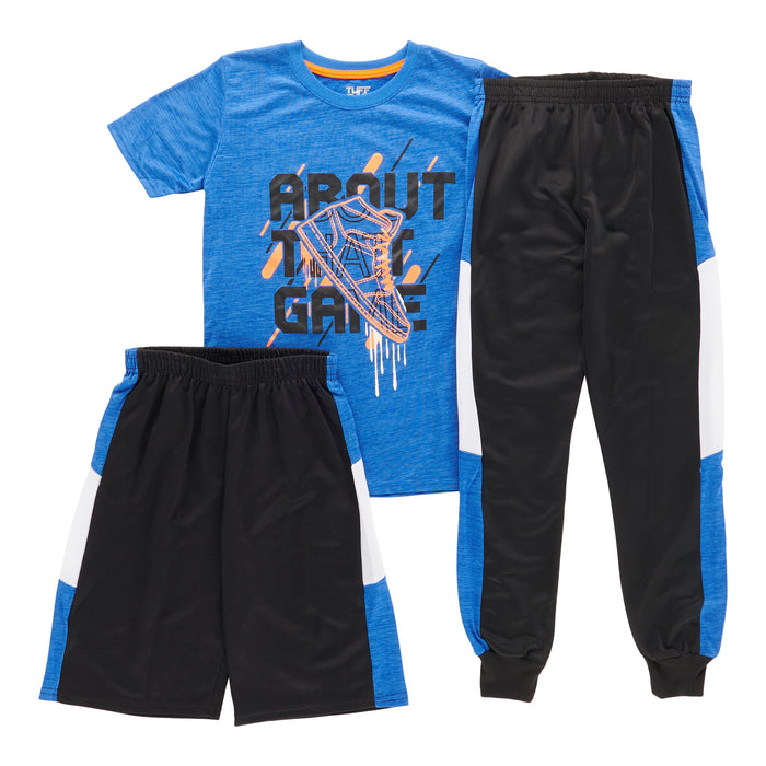 Boys' Printed Short Sleeve Tricot Set, 3-Piece