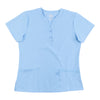 Haut d’uniforme médical de couleur unie à patte de boutonnage pour femmes