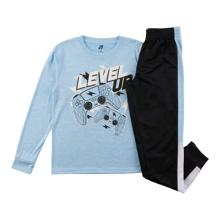 Boys' Printed Long Sleeve T-Shirt Set, 2-Piece