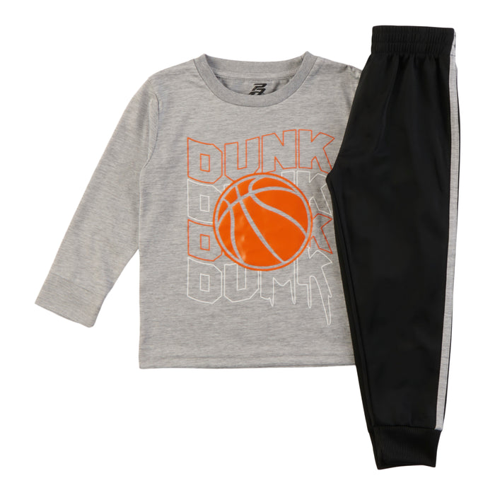 Toddler Boys' Printed Long Sleeve T-Shirt Set, 2-Piece