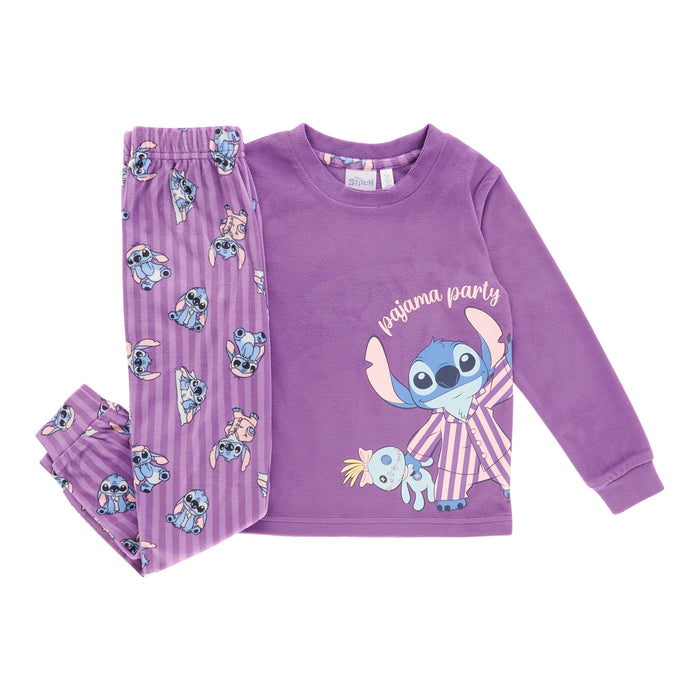 Toddler Girls' Licensed Stitch Printed Family Long Sleeve Pajama Set, 2-Piece