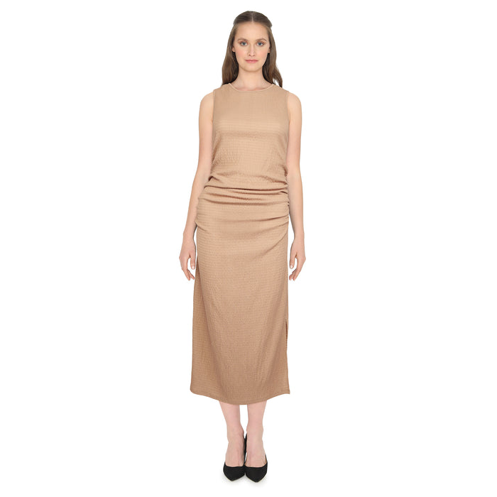 lily morgan Women's Knit Ruched Midi Dress