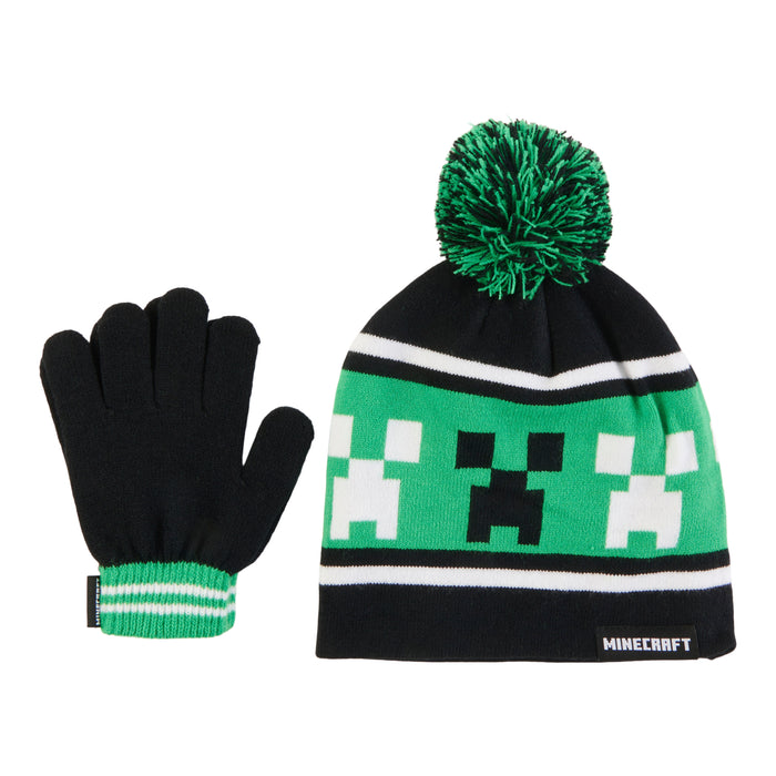 Ensemble tuque imprimée Minecraft sous licence pour garçons, 2 pièces