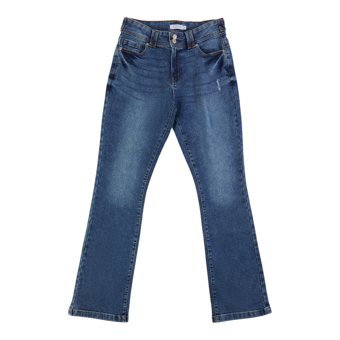 mySTYLE Women's Oxford Boot-Cut Denim Pants