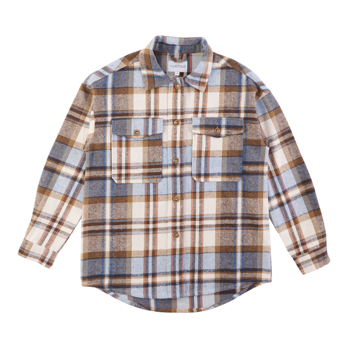 mySTYLE Women's Seasonal Plaid Shacket