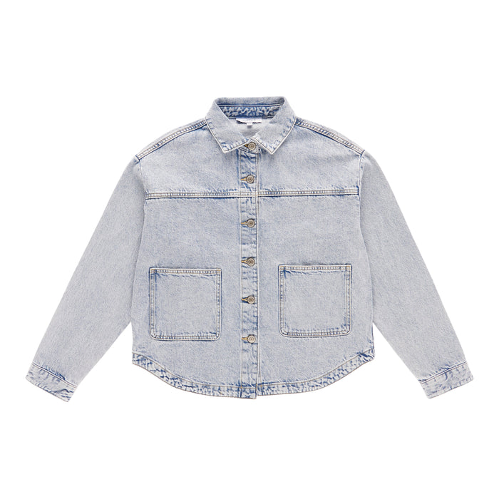 mySTYLE Women's Oxford Denim Shacket