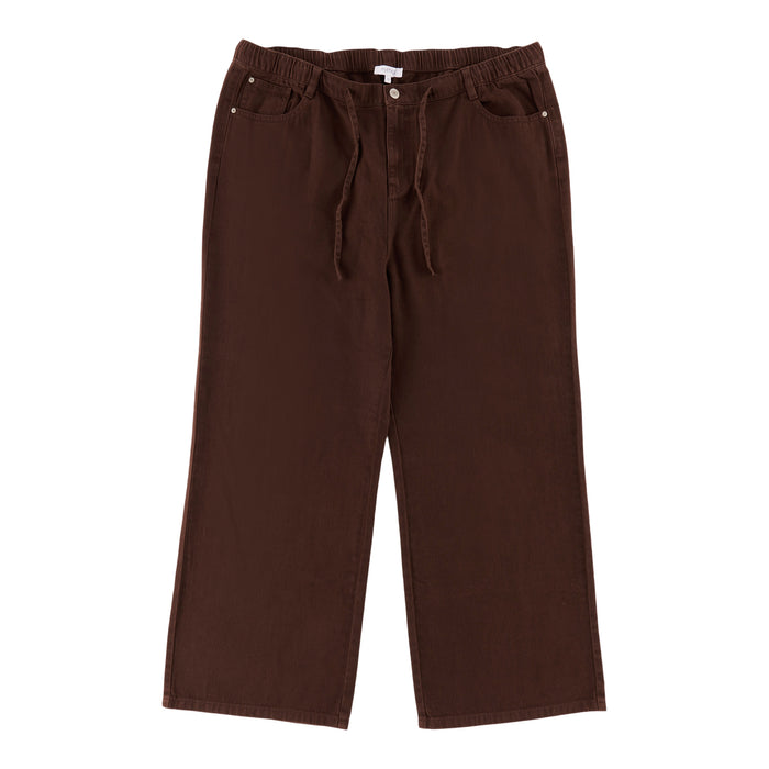 Pantalon en denim avec ceinture à nouer Coucher de soleil bohème taille plus mySTYLE pour femmes