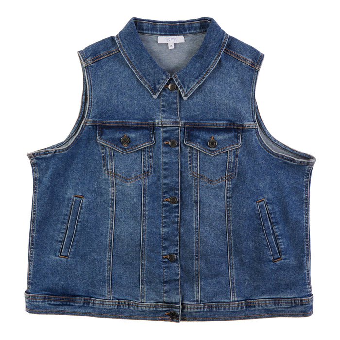 Gilet en denim taille plus mySTYLE pour femmes
