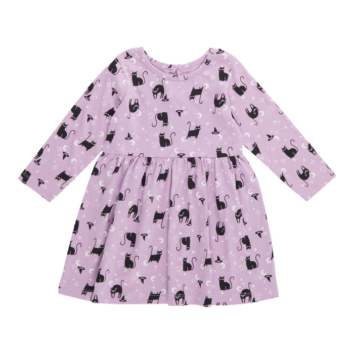 Robe à manches longues à imprimé de fantaisie pour bébés filles, 12 à 24 mois