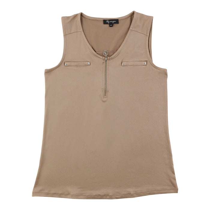 Camisole unie avec fermeture à glissière à l'avant lily morgan pour femmes