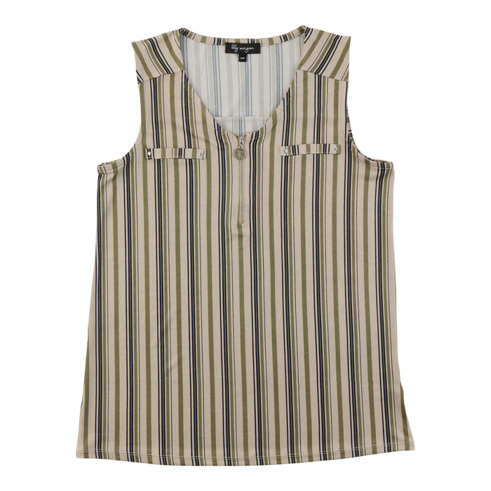 Camisole imprimée avec fermeture à glissière à l'avant lily morgan pour femmes