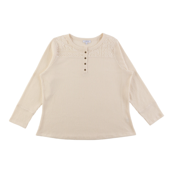 mySTYLE Women's Plus Waffle Knit Top