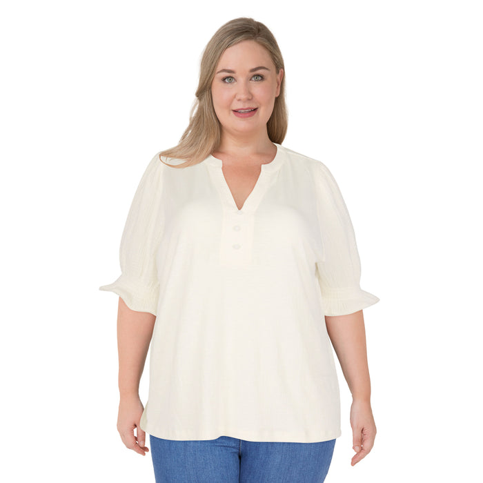 Haut tissé en gaze taille Plus mySTYLE pour femmes