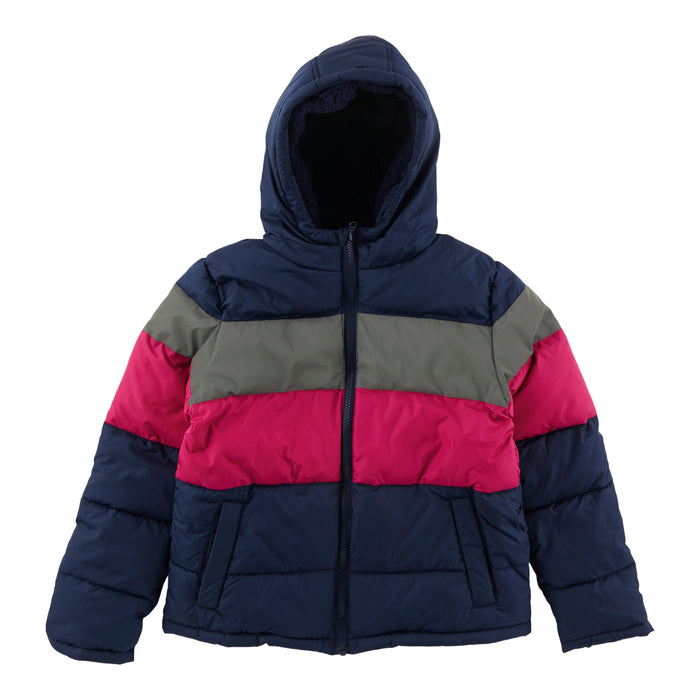 Veste bouffante aux couleurs contrastantes pour filles, -30 °C