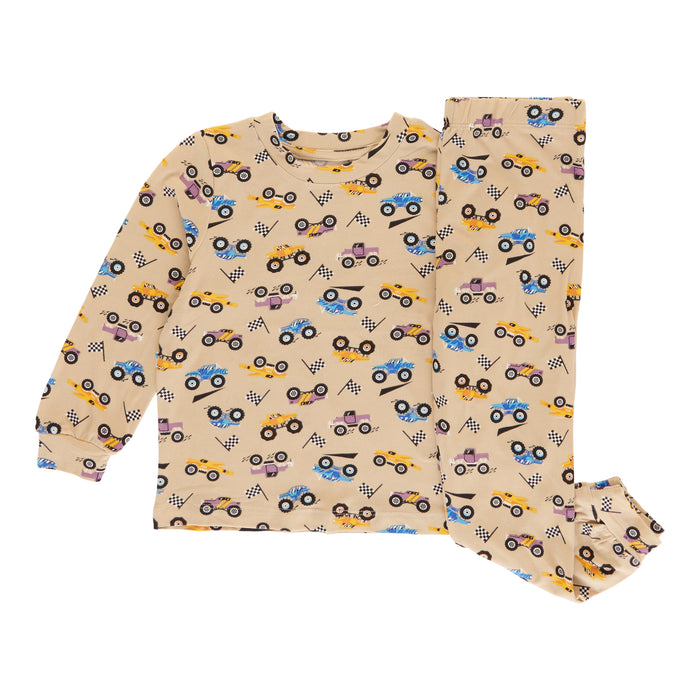 MONKEY BARS Infant Boys' Varsity Printed Long Sleeve PJ Set, 12-24 Month