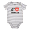 MONKEY BARS Infant Unisex Family Printed Short Sleeve Onesie, French, 3-24 Month