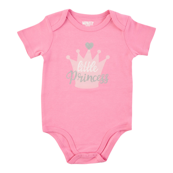 MONKEY BARS Infant Unisex Printed Short Sleeve Onesie, English, 3-24 Month