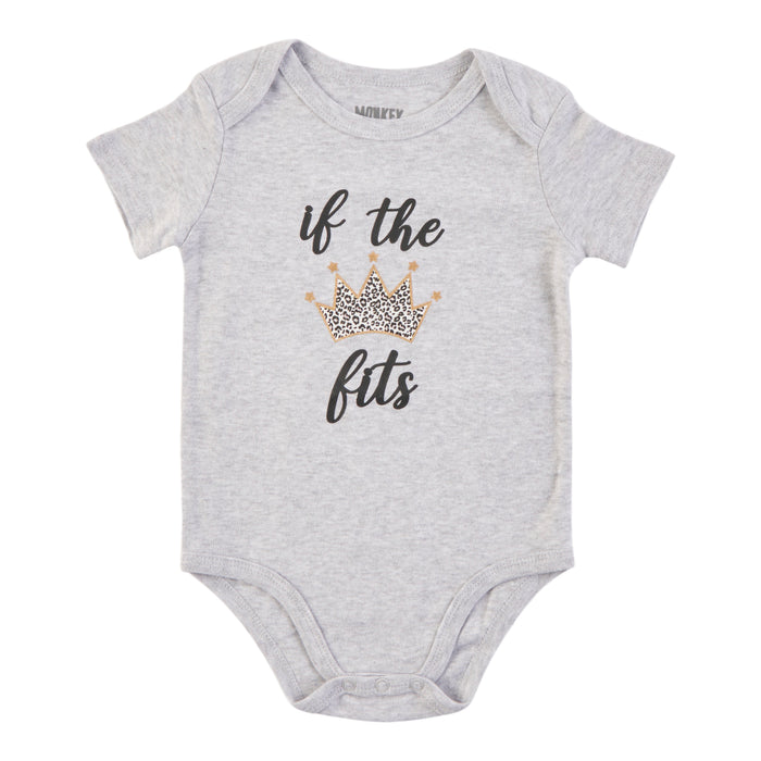 Infant Girls' Printed Short Sleeve Onesie, English