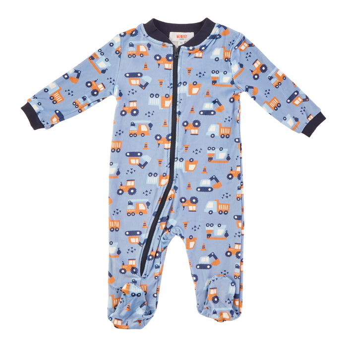 MONKEY BARS Infant Boys' Varsity Long Sleeve Fleece Sleeper, 0-24 Month
