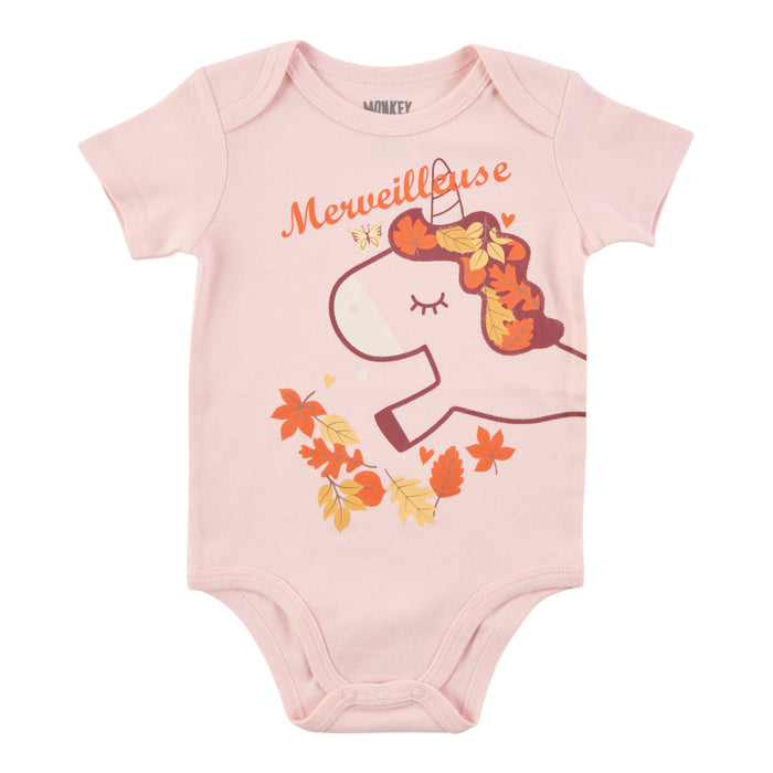 Cache-couche imprimé à manches courtes MONKEY BARS unisexe pour bébés, français, 0 à 24 mois