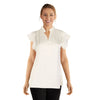 Blouse en satin mat avec manches à volants de couleur unie lily morgan pour femmes