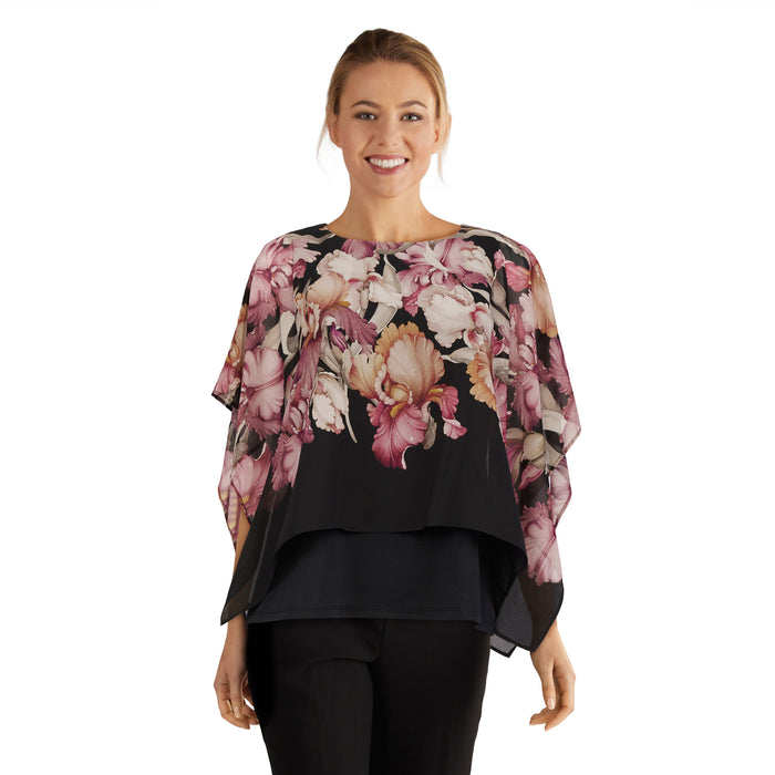 lily morgan Women's Printed Layered Blouse