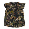 lily morgan Women's Printed Blouse with Ruffle Sleeves