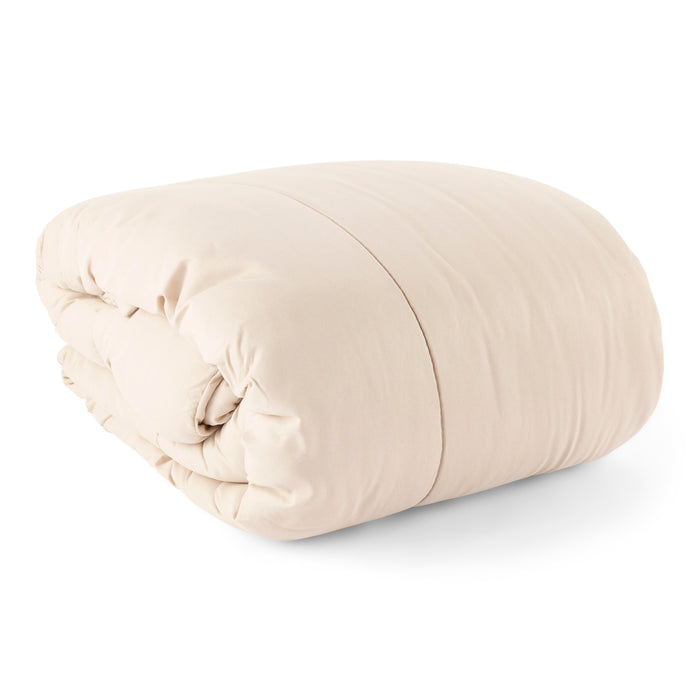 Ens. douillette unie pour grand lit HomeStyles, beige – 3 pièces