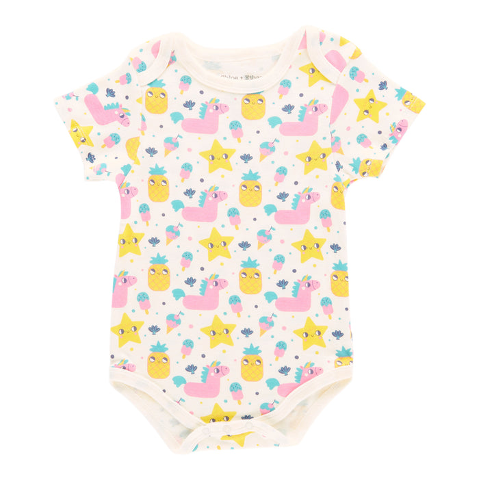 Infant Girls' Printed Short Sleeve Onesie, 0-24 Month