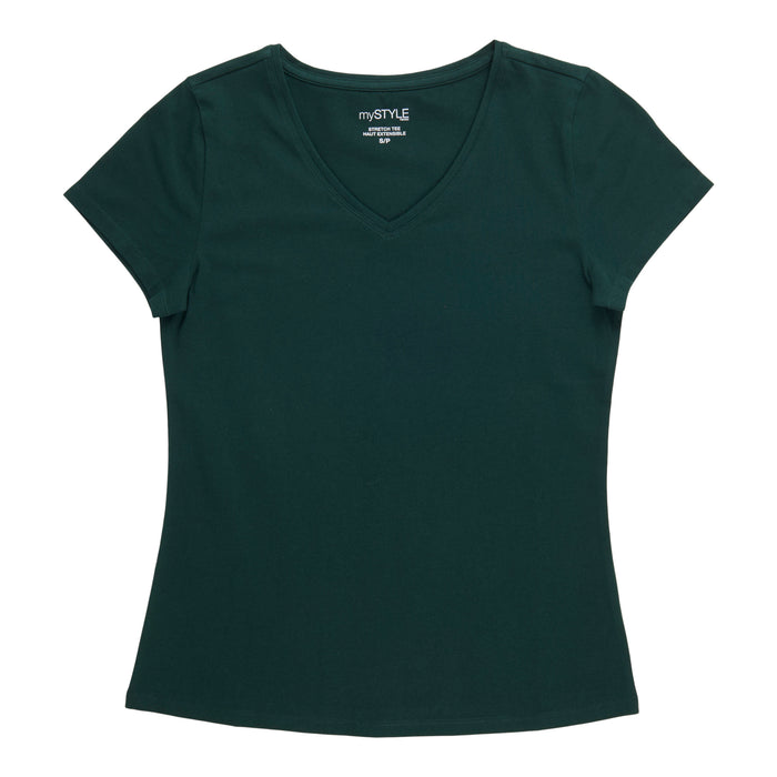 mySTYLE Women's V-Neck Short Sleeve T-Shirt