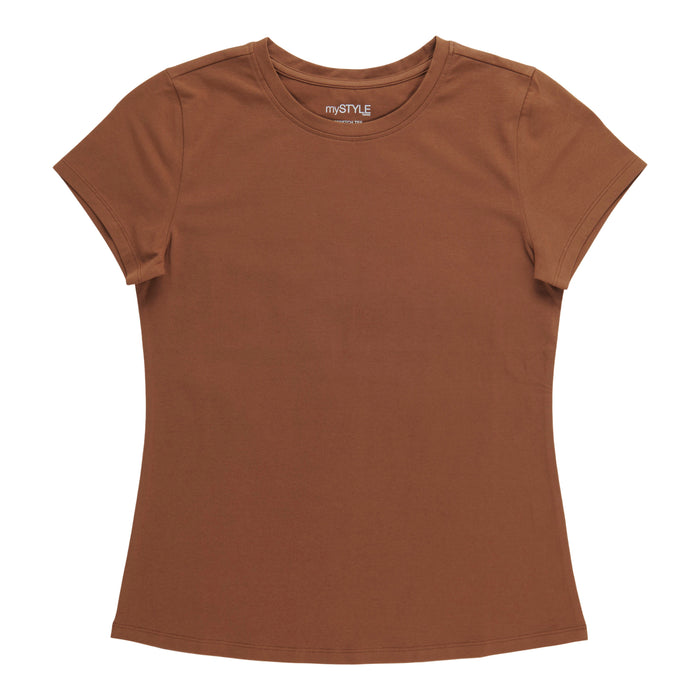 mySTYLE Women's Stretchy Crew Neck Tee