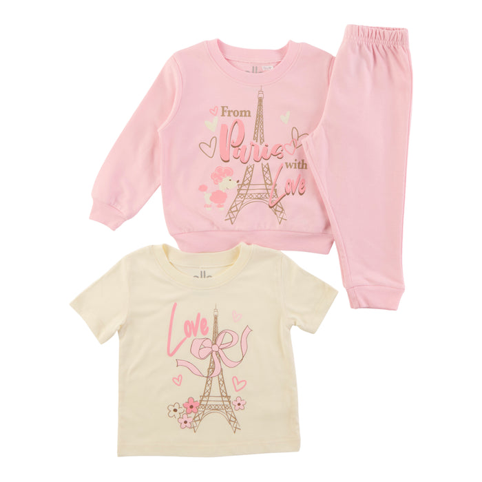 Infant Girls' Printed Long Sleeve Set, 3-Piece, 12-24 Month