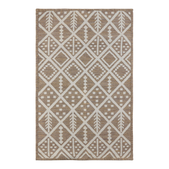 Reversible Indoor/Outdoor Rug, Beige, 2-ft x 3.8-ft.