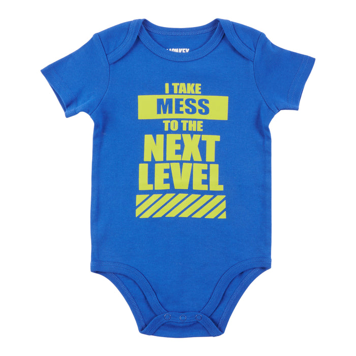 MONKEY BARS Infant Boys' Varsity Printed Short Sleeve Onesie, English, 3-24 Month