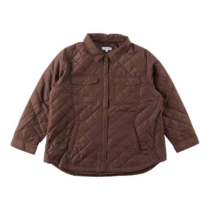 mySTYLE Women's Plus Sunset Boho Quilted Shirt Jacket