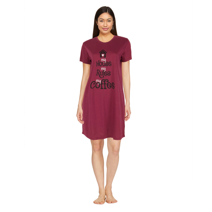 Chemise de nuit à manches courtes pour femmes, assortie
