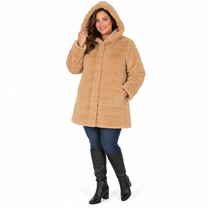 Manteau en similifourrure taille Plus mySTYLE pour femmes