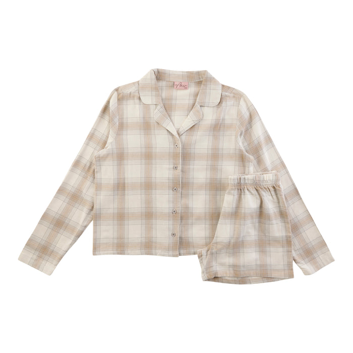 Ens. pyjama haut à manches longues et boxeur pour femmes, assorti – 2 pièces