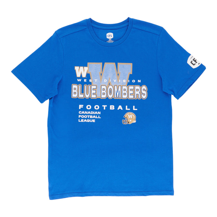 CFL Men's Licensed Winnipeg Blue Bombers Short Sleeve T-Shirt