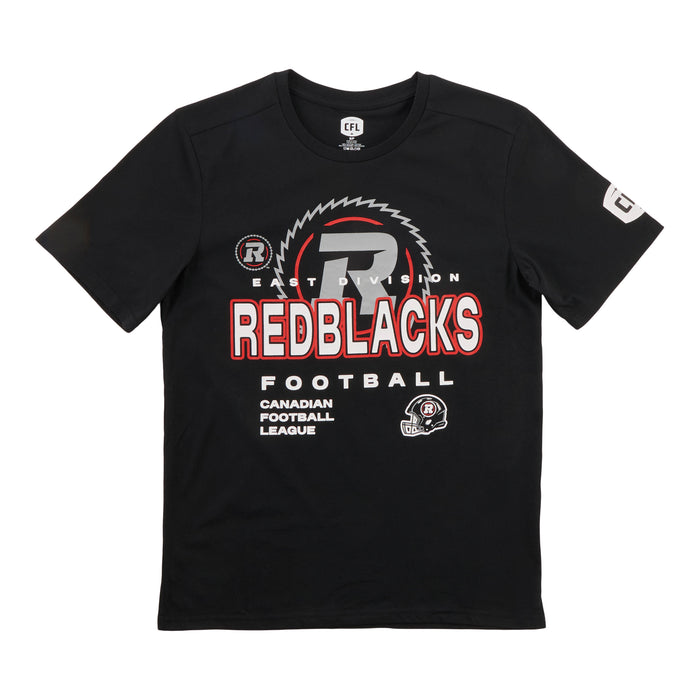 T-shirt à manches courtes sous licence de la LCF pour hommes, Redblacks d’Ottawa