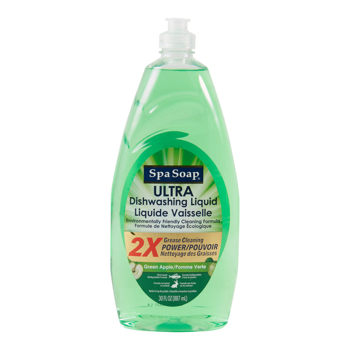 Spa Soap Dishwashing Liquid, Green Apple, 887 ml