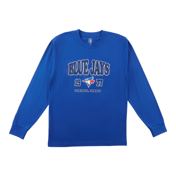T-shirt à manches longues sous licence de la MLB pour hommes, Blue Jays de Toronto