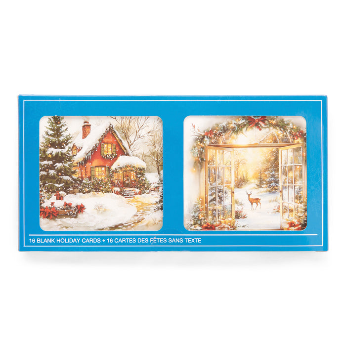 HomeStyles Blank Holiday Cards, 4-in x 4-in, 16 Pack