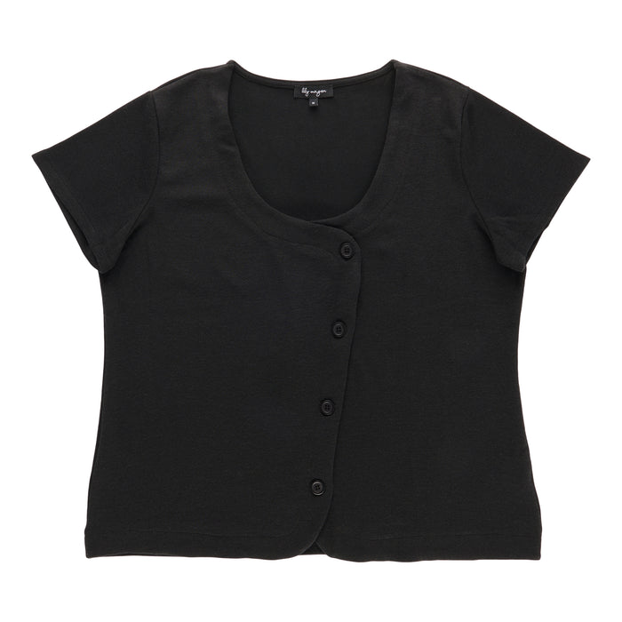 lily morgan Women’s Plus Wrap Front Button Top
