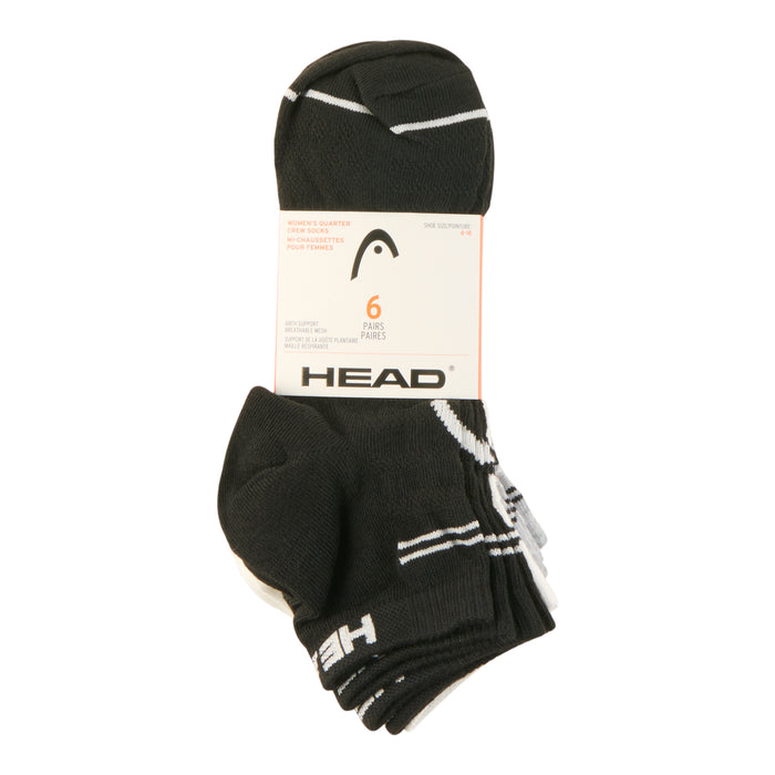 Head Women's Quarter Crew Socks, 6-Pack