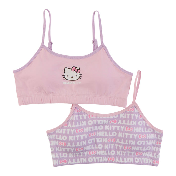 Brassières imprimées Hello Kitty sous licence pour filles, ensemble de 2