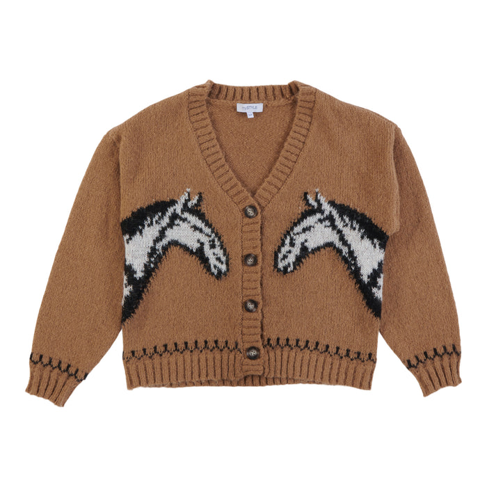 mySTYLE Women’s Button-Front Horse Cardigan
