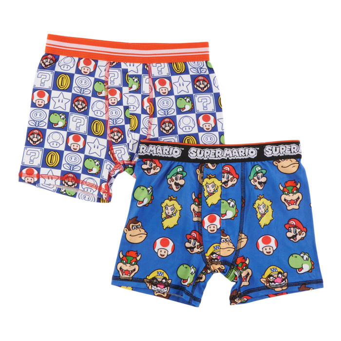 Boys' Licensed Super Mario Boxer Briefs, 2-Pack