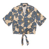 lily morgan Women's Printed Tie Front Blouse